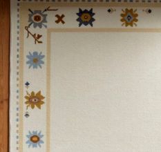 Hand Knotted Geometric Orange Wool Rug